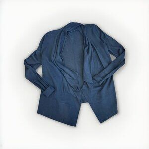 LOFT Womens Black Cardigan Size Small Open Front Oversized Cozy Travel